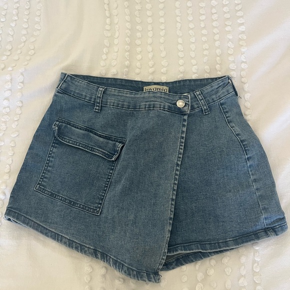 Luvamia Women's Denim Wrap Skort - Picture 1 of 7